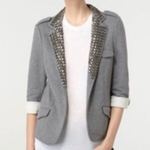 Gryphon Studded French Terry Front Pockets Blazer Size Large